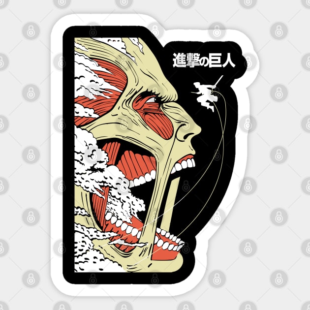 Attack on Titan Colossal Titan Artwork Sticker by Otaku Vibes